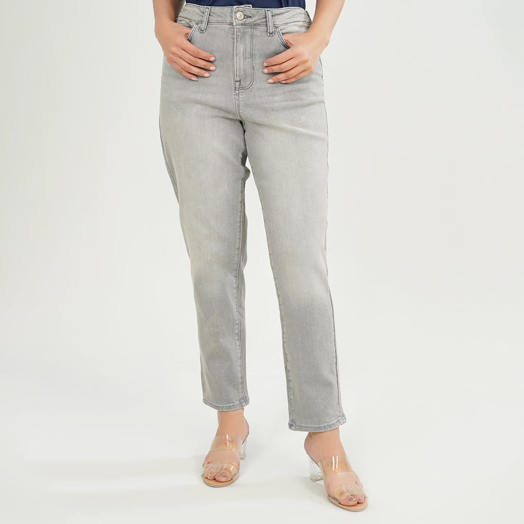 straight Fit Light Grey Jeans