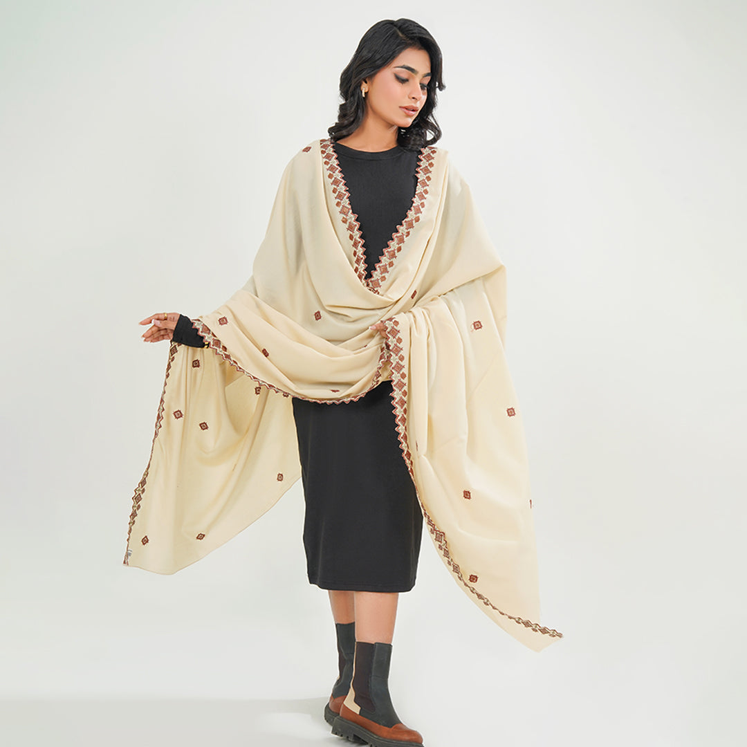 Kashmiri Summer Shawls - (Cream color)