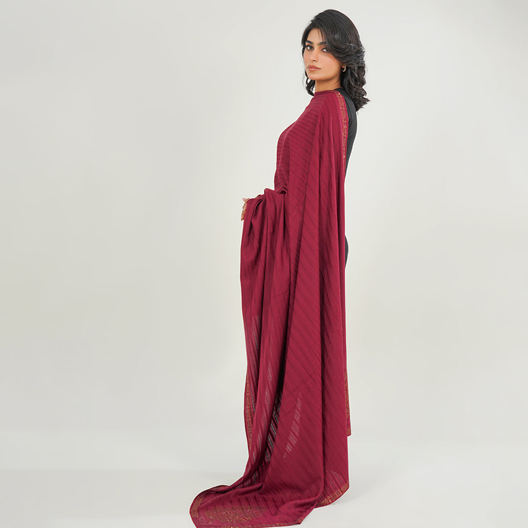 Plain Summer Stone Shawls (Mehroon)