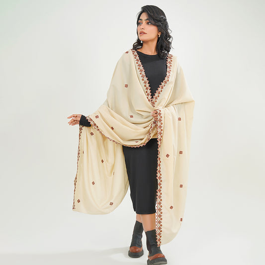 Kashmiri Summer Shawls - (Cream color)