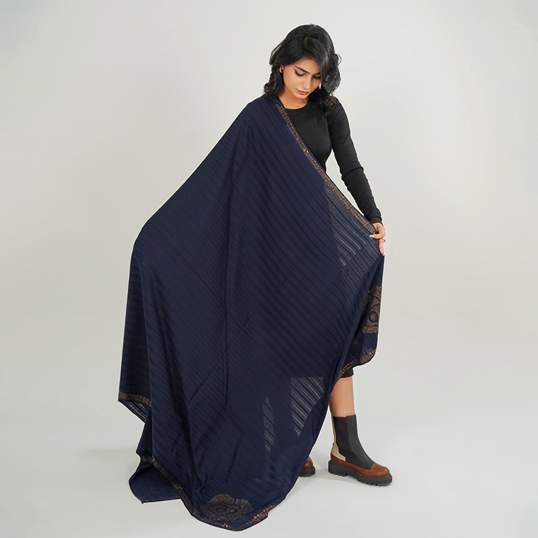 Plain Summer Stone Shawls (Navy Blue)