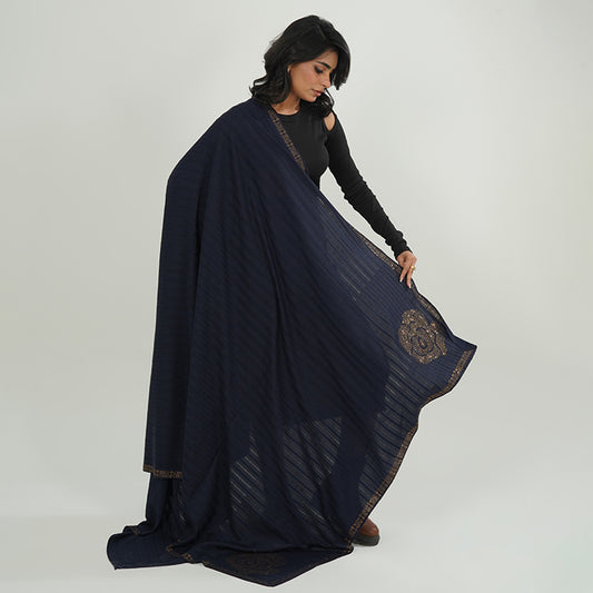 Plain Summer Stone Shawls (Navy Blue)