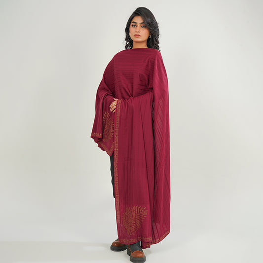 Plain Summer Stone Shawls (Mehroon)