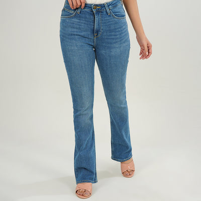 Basic Wide Leg Blue Jeans