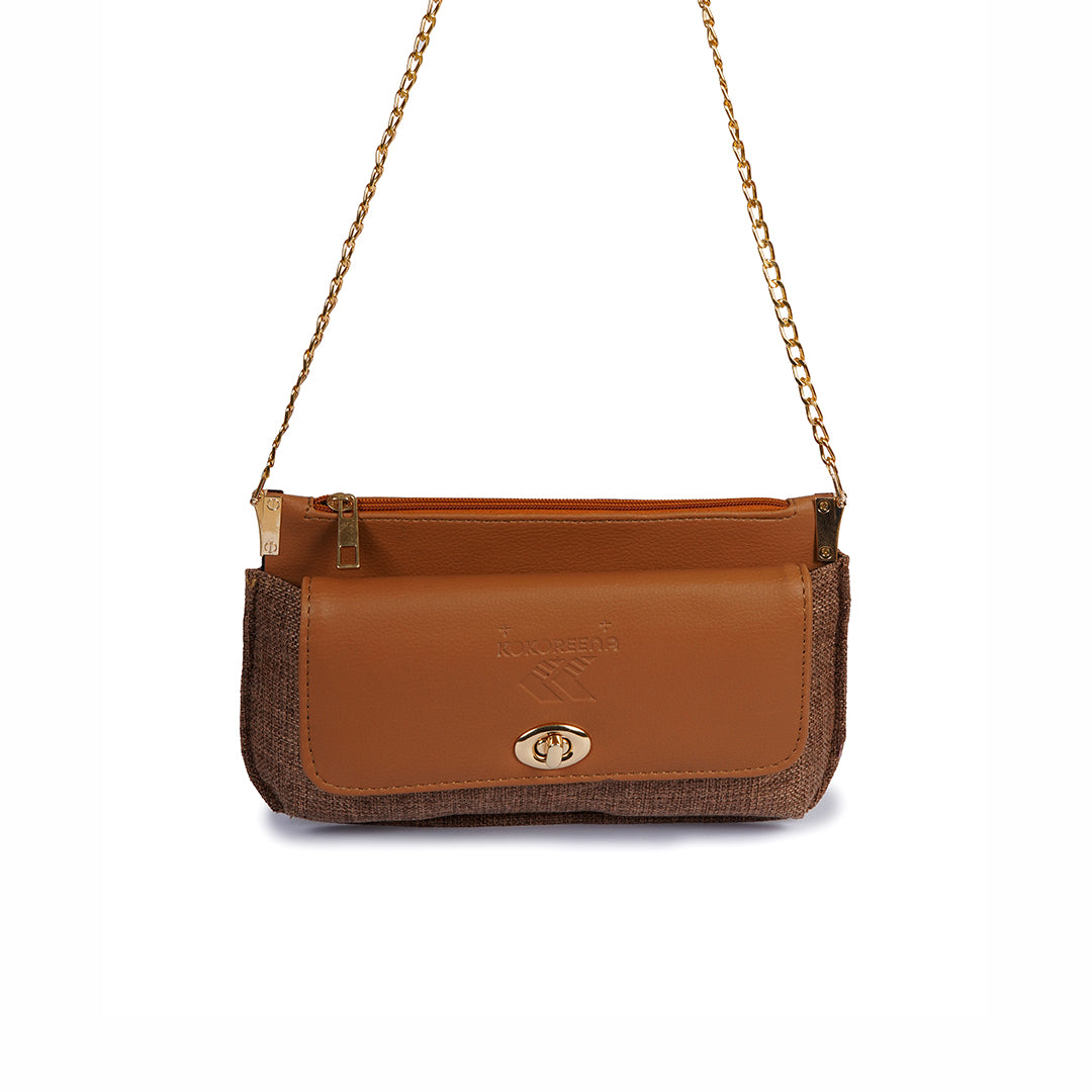 Emerald Dusk Brown Clutch